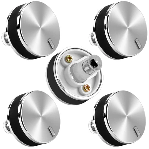 AMI PARTS WB03X24360 Knobs for GE Cooktop Knob Range Stainless Steel, 5 PCS Hardware Handle Set, Easy to Install- Replace Stove knobs WB03X24360, WB03T10259, 4179424, AP5980302, PS11700818