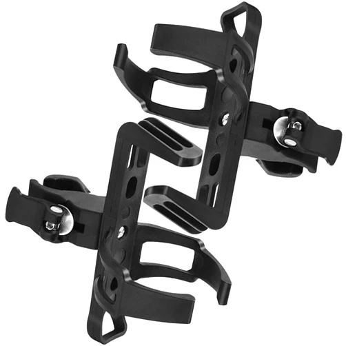 SAOYOAS 2 Pack Bike Bottle Holder, Universal Bicycle Water Bottle Cage Holder, Water Cup Holder for Bike Stroller Walker, Adjustable Mountain Bike Drink Cup with 360 Degree Rotating for Cycling MTB Black.