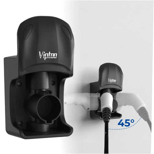 VIPTOO EV Charger Holder Wall Mount - SAE J1772 Holder with 5-Level Adjustable Rotation (45°-180°), EV Charger Control Holder & Cable Organizer for All J1772 EVS
