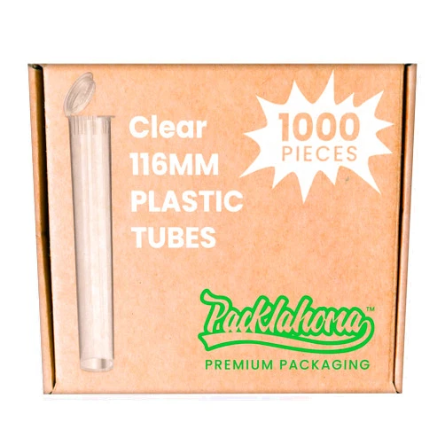 Packlahoma 116mm Clear Pop Top Tubes 1000 Qty. (Clear)