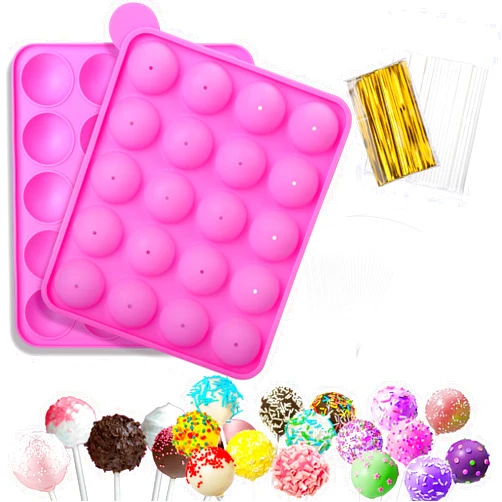 Palksky Cake Pop Kit - Cake Pop Mold With 100Pcs Cake Pop Sticks and Wrappers, Cake Pop Maker Supplies for Lollipops, Hard Candy, Chocolate
