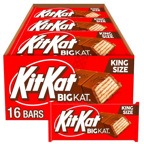 KIT KAT BIG KAT Milk Chocolate Wafer King Size, Candy Bars, 3 oz (16 Count)
