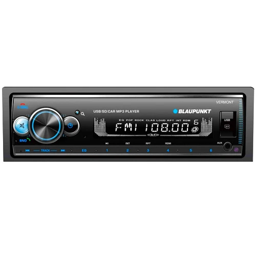 BLAUPUNKT Vermont72 Multimedia Car Stereo - Single DIN LCD Display with Bluetooth Streaming, Hands-Free Calling, MP3/USB Front Aux, AM/FM Receiver