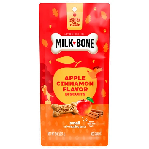 Milk-Bone Limited Edition Apple Cinnamon Flavor Biscuit Dog Treats, 8 Ounce
