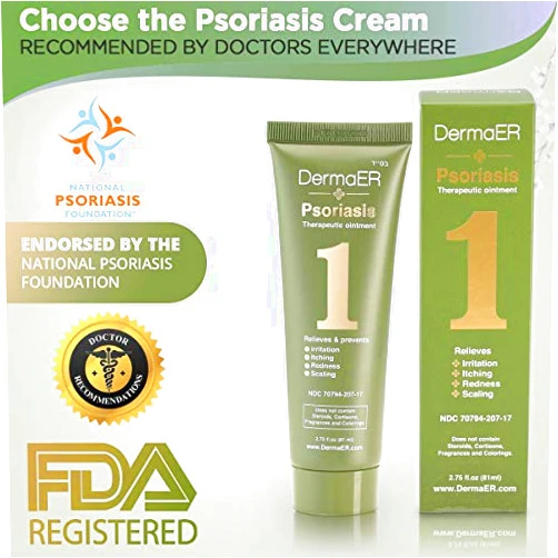 DermaER Fast-Acting Psoriasis Healing Cream Ointment | Effective Treatment with Salicylic Acid | Finally Get Relief from Irritation, Redness, Scaly Plaques, Burning & Itching | 2.75 Ounces