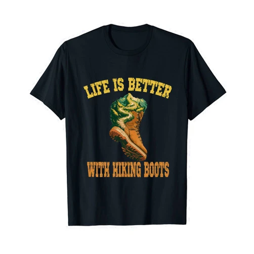 Enjoy the Adventure Vintage Outdoor Hiking Boots Life Is Better With Hiking Boots for a Hiker T-Shirt