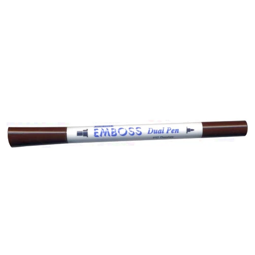Tsukineko Embossing Pen Dual Bullet Tip, Chocolate