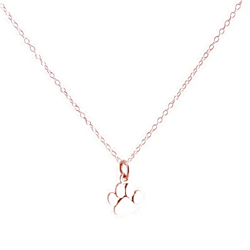 NOUMANDA Cute Paw Print Pendant Necklace Dog Necklace Cat Dog Two Tone Pubby Pet Animals Necklace for Women 18''