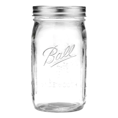 Ball Glass Mason Jars with Lids and Bands, Used for Canning, Pickling, Juice, Jam, Jelly (Quart, 32 Ounce (Pack of 4))