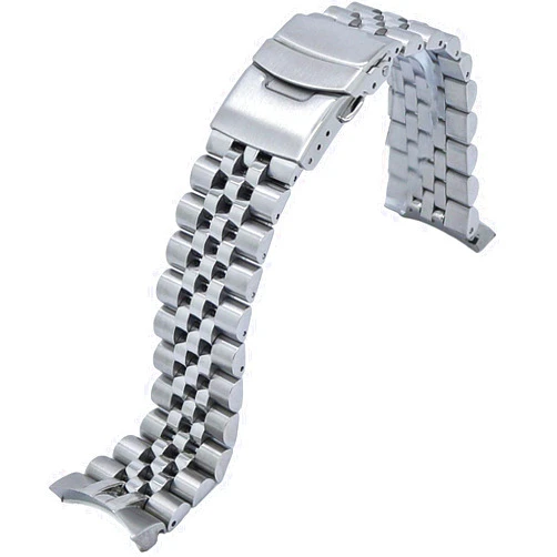 MOD WATCH PARTS 22MM Stainless Steel Jubilee Watch Band – 316L Solid Links- Curved End - Made to Fit Orient Mako II & Ray II Diver Watch