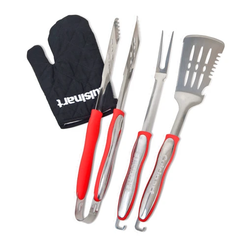 Cuisinart CGS-134 Grilling Tool Set with Grill Glove, Red (3-Piece)