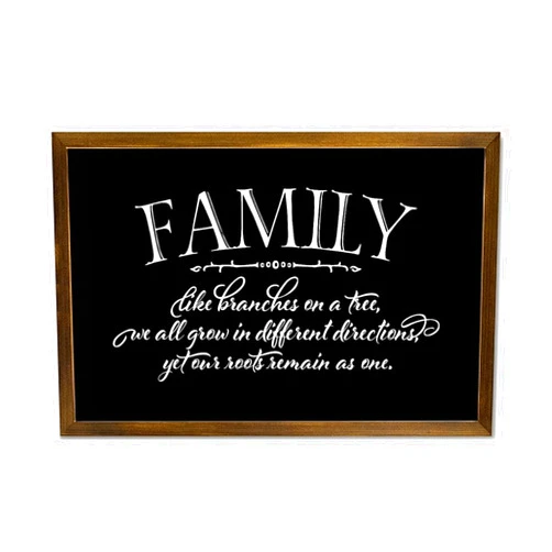 LUIJORGY Family Like Branches on A Tree We All Grow in Different Directions Yet Our Roots Remain As One Decorative Wooden Framed Sign 12x8in Farmhouse Wall Art Rustic Wall Decor Wood Signs with Frame