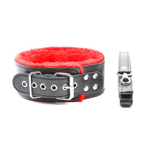 LMDDFZS Gothic Leather Choker Collar with Long Traction Leather Rope and Collar Necklace Neck Size Adjustable Suitable for Pet Black Red
