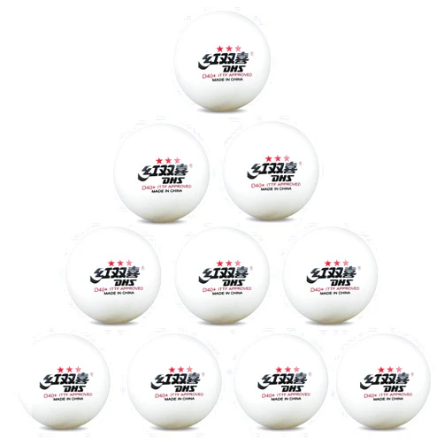 AMIRDE DHS 3-Star Table Tennis Balls (Pack of 10) White Ping Pong Balls Premium40+ Tournament-Level ABS Professional Perfect Sphere for Perfect Spin, Excellent Accuracy, Reliable Bounce