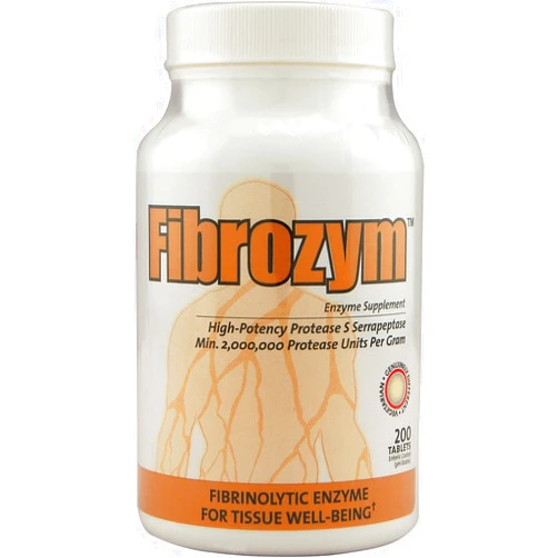 Fibrozym Naturally Vitamins Fibrozym Systemic Protease Supplement with Serratiopeptidase, 200 Tablets, N10051