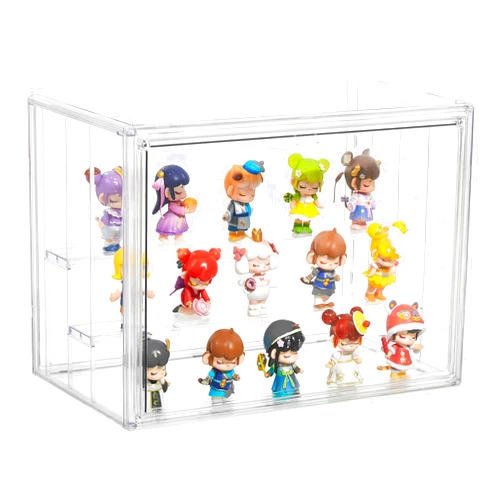 LXLXXL Acrylic Display Case for Collectibles 3 Layer Adjustable Figure Display Case with Magnetic Door Clear Stackable Display Box for Figures Showcase 1Pack, LXLXXL