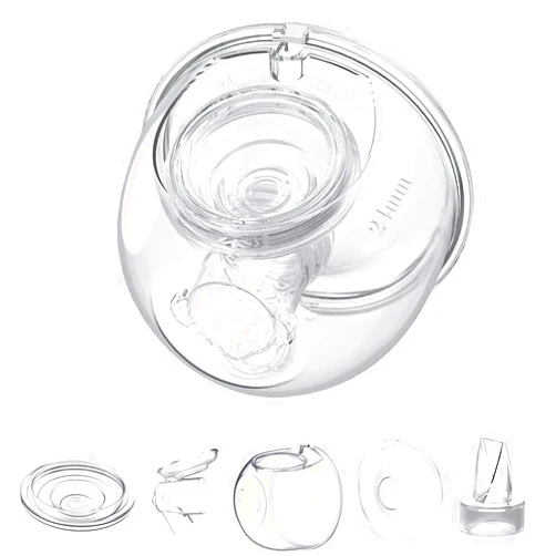 GOCROWEEN Wearable Breast Pump Milk Collector Cup Accessories,Compatible with TSRETE S12/S9,Kmaier S12 Wearable Breast Pump,Include Duckbill Valve,Silicone Diaphragm,24mm Flange,Milk Collector,Linker