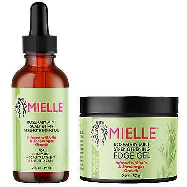 Mielle Organics Bundle Rosemary Mint Scalp & Hair Strengthening Oil + Mielle Organics Rosemary Mint Strengthening Edge Gel