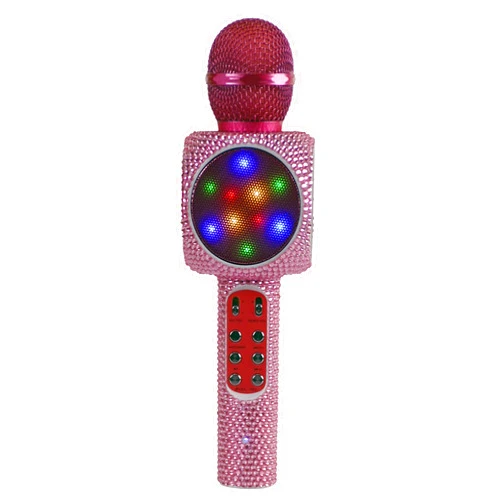 Wireless Express Sing-Along Bling Bluetooth Karaoke Microphone and Bluetooth Stereo Speaker All-in-One (Pink Bling)