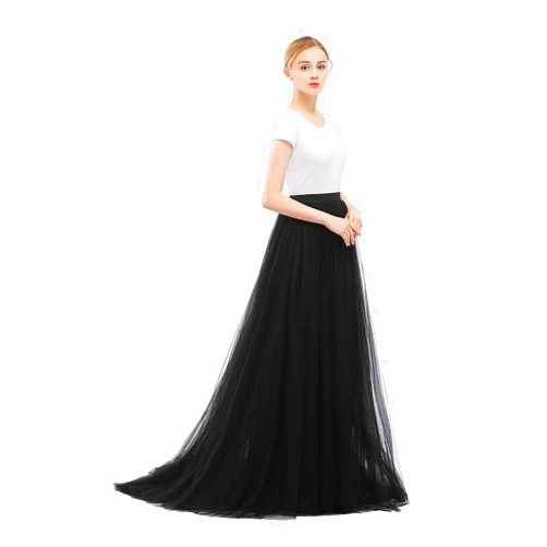 EllieHouse Maxi Long Tulle Skirt for Women Evening Party Wedding Skirts
