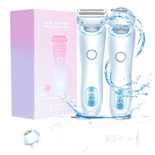 INENDLY Velvetpro Glider, The Mermaid Shaver, Velvet Pro Glider, Belarae Brazilian Shaver, Rechargeable Belarae Electric Shaver for Women, 3 in 1 Wet Dry Razor Electric Women, Removable Head (Blue)