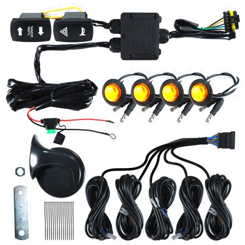 VOFONO Universal UTV ATV Turn Signal Kit Universal Dirt Bike Street Legal with Rocker Switch Side by Side Blinker Kit Compatible With Polaris Can-Am Kawasaki Arctic Cat CFMOTO Pioneer