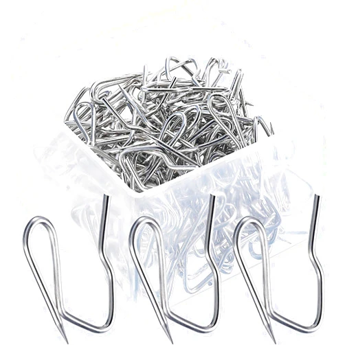 Shappy 120 Pack Drapery Hooks Pins for Curtains, Metal Pinch Pleat Hooks with Clear Box 1.2 Inch for Window Door and Shower Curtain(Silver)