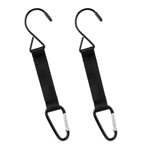 XIHIRCD 2pcs Fence Hooks, Fence Clips for Backpacks Bottles Nylon Aluminum Buckle Hanging Clips Multifunctional Buckles Outdoor Backpack Hook for Baseball Bags Football Bags