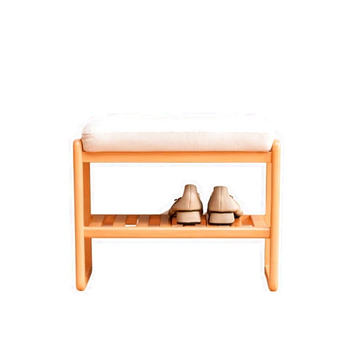 Grewood Wood Shoe Bench,2-Tier Storage Bench with Cushion Padded Seat,Entryway Bench with Shoe Storage, Small Bench for Entryway,Living Room