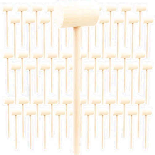 DEAYOU 60 PCS Mini Wooden Hammers Mallets, Crab Mallet Wood Hammer for Chocolate, Breakable Hearts, Small Multi-Purpose Hardwood Cracking Tool Beating Gavel for Lobster, Seafood, Shellfish, Crafts