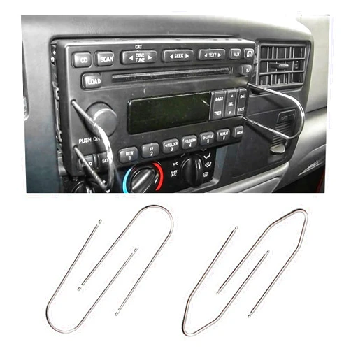 ZNDAW 4 PCS Car Radio Removal Pry Tool, U/V-Shaped Stainless Steel Vehicle Stereo Disassembly Tools, Audio CD DVD Host Removal Release Tool Kit for Most Vehicles, Car Accessories
