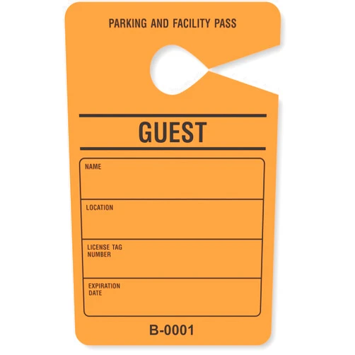 SmartSign Guest Parking Pass (100-Pack) - Fluorescent Orange Parking Permits, 5.5