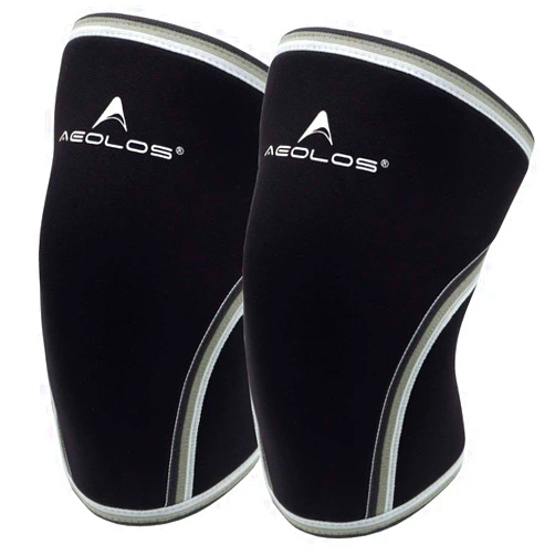 AEOLOS Knee Sleeves (1 Pair)，7mm Compression Knee Braces for Heavy-Lifting,Squats,Gym and Other Sports (Large, Black)
