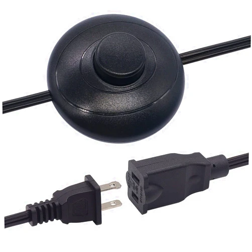 weideer Floor Foot Pedal Switch with Extension Cord 18AWG 6FT 2 Outlet Plug Cable Inline Push Switch On-Off Lamp Foot Switch Christmas Lights Switch for Floor lamp Holiday Lights