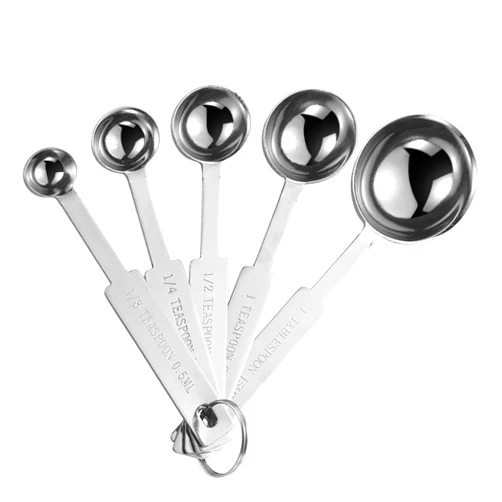 OstWony 5PCS OstWony Measuring Spoons Set, Includes 1/8, 1/4, 1/2 tsp, 1 tsp, 1 tbsp, Food Grade Stainless Steel Measuring Cups, Tablespoon and Teaspoon for Measure Liquid and Dry Ingredients