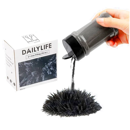 DAILYLIFE Magnetic Iron Filings for Science Experiments, 2 Bottles of Iron Powder (16oz Each) with Shaker Lids for Play and Exploration, Magnetic Sand for Magnet Education and School Projects