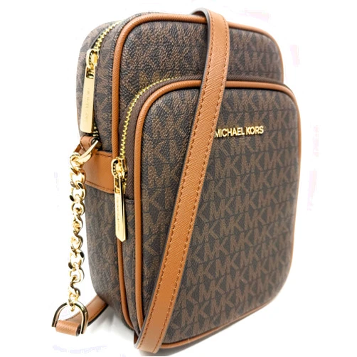 Michael Kors Jet Set Travel Medium Logo Crossbody Bag (Brown)