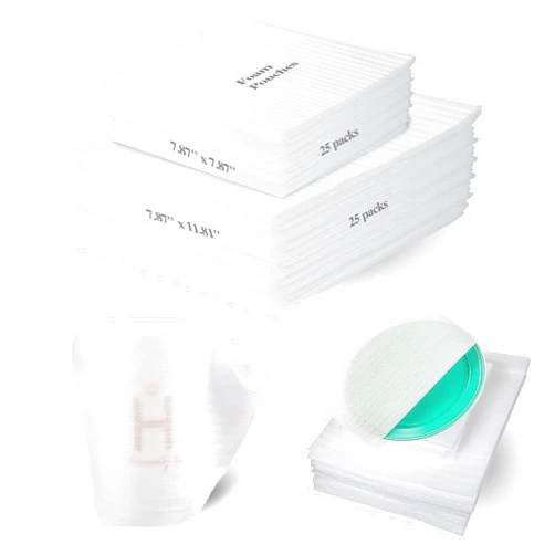 AKLVBL Foam Pouches for Packing Dishes，50pack Cushion Foam Wrap for Packing Supplies for Moving Shipping Storing Glasses Ceramics Cups Mugs,2 Sizes(7.87 x 7.87 inches,7.87 x 11.81 inches)