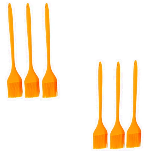 Generic High Temperature Silicone Pastry Brush Cooking Oil Brush Kitchen Basting Baking Brush Set Of 6 (Orange)