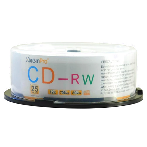 XtremPro CD-RW 12 X 700MB 80min Recordable Cd 25 Pack Blank Discs in Spindle - 11043