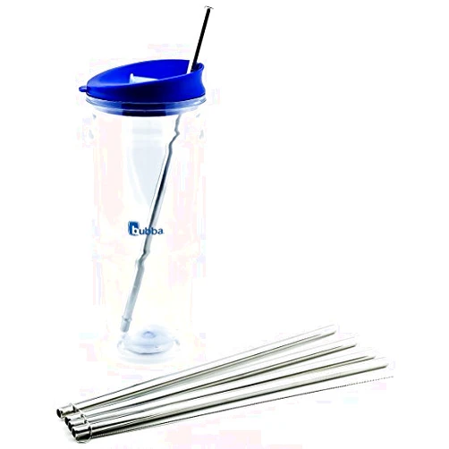 CocoStraw 4 Pack Cocostraw for Bubba Envy 24 oz Big Tumbler PerfectFIT 18/8 Stainless Steel Drinking Straws With Cleaning Brush