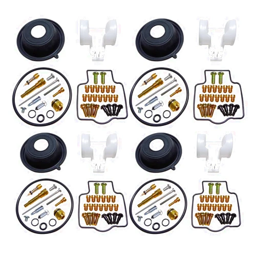 ZHUOYUEDIANZI 4 Setss Carburetor Repair Kit Compatible for Kawasaki Ninja ZX-11/ZZ-R1100/ZX1100 Motorcycle Carburetor Repair Kit with Vacuum Diaphragm and Float