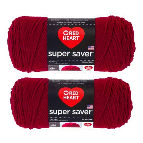 Red Heart Bulk Buy: Red Heart Super Saver (2-Pack) (Burgundy, 7 oz Each Skein)