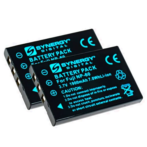 Synergy Digital Camera Batteries, Compatible with BenQ NP-60 Digital Camera, (Li-ion, 3.7V, 1050mAh), Replacement for Casio NP-30 Battery, Combo-Pack Includes: 2 x SDCAM-L8804 Batteries