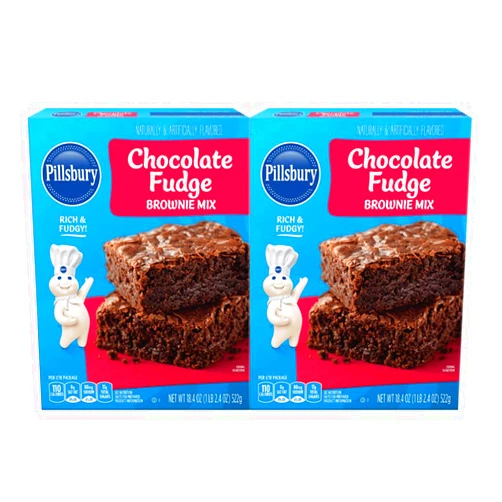 Palatize Pillsbury Chocolate Fudge Brownie Mix, 12.9 oz - Palatize Pack of 2