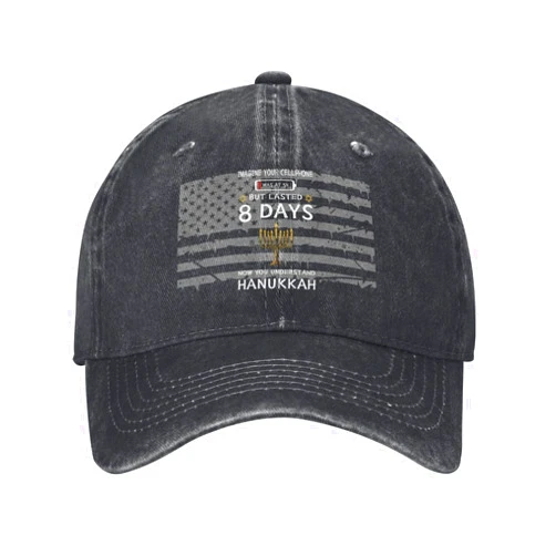Generic Hanukkah Imagine Your Cellphone Chanukah Jew Hat Baseball Cap Adjustable Dad Hats Gift for Men Women Outdoor Activities Black65