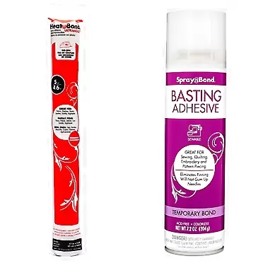 HeatnBond UltraHold Iron-On Adhesive Value Pack, 17 Inches x 5 Yards, White & SpraynBond Quilt Basting Adhesive Spray - 7.2 oz