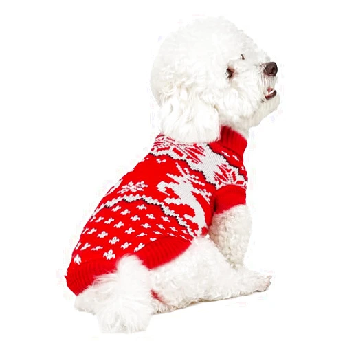 Marnonsis 2024 Dog Christmas Sweater for Small Dogs Girl Boy, Hot Warm Fleece Dog Clothes, Ultra Soft Turtleneck Pullover Sweater for Male, Female Doggie