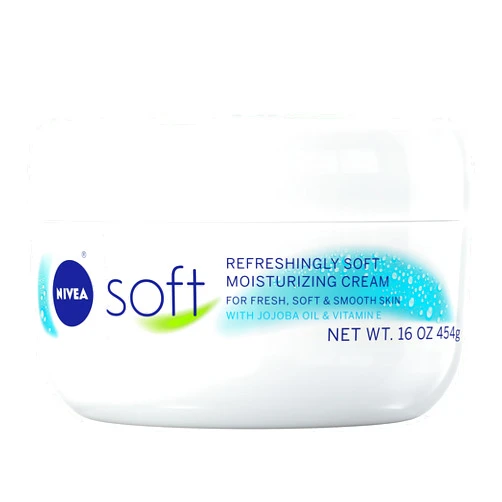 NIVEA Soft Refreshingly Soft Moisturizing Cream, Lightweight Body Moisturizer for Face, Body and Hands, Body Cream Enriched with Jojoba Oil and Vitamin E, 16 Oz Jar