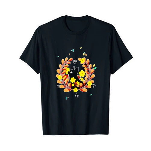 Visit The Feline Serenity Apparel CUTE BLACK ANGEL CAT KITTEN FALL ORANGE Angelic Serene T-Shirt